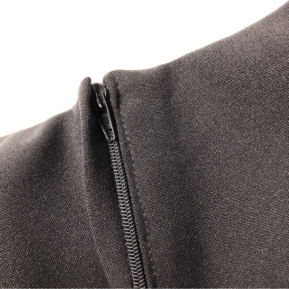 VTG 80s Shift Dress Thick Poly w/ Pleated Detail, Padded, Mod Minimal Black Sz 8 - Picture 14 of 14